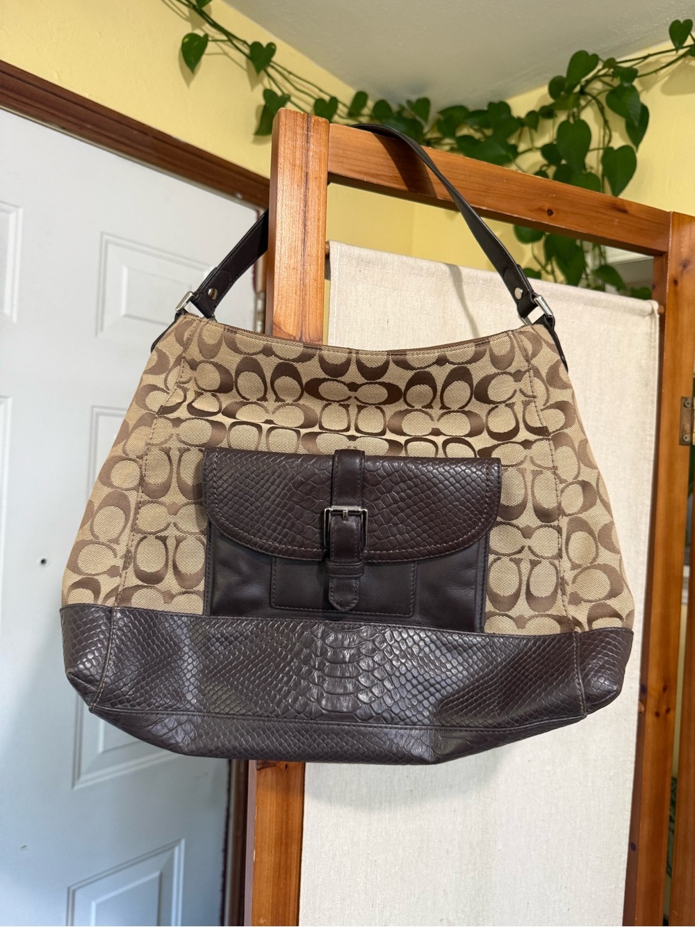 Coach Charlie Signature Python Hobo style